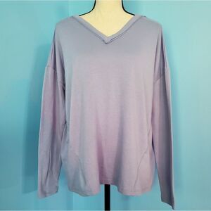 Live Well Cato Active Lilac Purple V Neck Long Sleeve Sweater